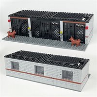 267pcs Military Police Scorpion Cave Prison Cell Model Iron Wire Mesh Cage Police Dog Accessories Small Particles Puzzle Toys