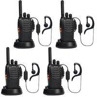 4 pièces PT88E Radio bidirectionnelle PMR446 Pofung talkie-walkie sans licence Radio longue portée 16 canaux avec chargeur USB et écouteurs