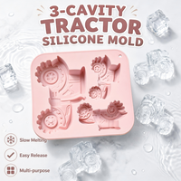3-Cavity Tractor-Shaped Silicone Mold Of Different Sizes Ice Cube Jelly Cake Mold Low Temperature Resistance