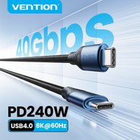 Vention 240W USB4-Kabel 40Gbps 8K@60Hz Typ-C-Kabel USB-C zu Typ-C PD3.1 Schnellladekabel Datenübertragung für MacBook iPhone 17