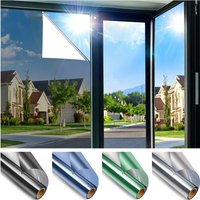 One Way Mirror Window Film Daytime Privacy See Out Not In Reflective Sun Heat Block Anti UV for Home Office Glass Door