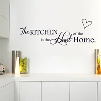 Kitchen Wall Stickers The Kitchen Is Heart Home Wall Stickers DIY Removable Letter Vinyl Wall Art Decals Kitchen Wall Decoration