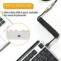 Mechanical Keyboard Coiled Cable USB Type C Aviator Connector Spring Cord for Protable Mechanical Keyboard Data Charging Cable