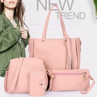 4pcs/set Women Elegant Tote Bags Heavy Duty Multiple Colors Available Bag for Eyeglasses Phones Cosmetics