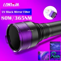Powerful 80W 4Cores 365NM UV Flashlight Waterproof Power by 21700 Battery Ultraviolet Purple Lamp for Pet Urine Stains Detector