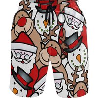 3D Christmas Tree Xmas Reindeer Printed Snowflake Santa Claus Short Pants y2k Board Shorts Summer Swimsuit Cool Surf Swim Trunks