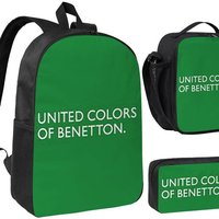 United Colors Of Benetton Backpack Student BookBag School Bag Shoulder Bags 3ps Insulated Lunch Bag Pencil Case