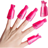 Nail Polish Remover Clips, 10 Pcs Reusable Soak Off Gel Plastic Nail Art Soak Off Clip Caps UV Gel Polish