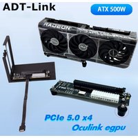 ADT New K9G OCuLink to PCI Express X16 Graphics Card GPU Dock PCIe 5.0 X4 128Gbps EGPU ATX Power Bracket M.2 SFF-8612 & SFF-8611