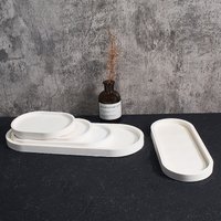Flower Oval Tray Silicone Mold DIY Concrete Cement Storage Dish Mould Jewelry Display Plate Plaster Resin Casting Molds