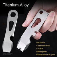 Multifunctional Titanium Alloy Crowbar Bottle Opener Screwdriver Hexagon Wrench EDC Outdoor Tools Multifunction Camping Gear