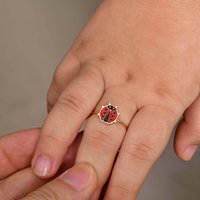 Red Enamel Drip Ring Cute Opening Adjustabl Ring For Baby Children Girls Boy, Waterproof Finger Jewelry For Birthday Gift