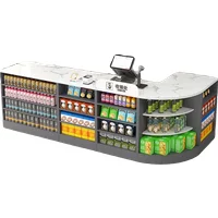 AAConvenience Store Supermarket Slate Cashier Counter Simple Modern Corner Bar Counter Tobacco And Wine Cabinet Combination