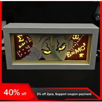 19.8cm/7.8in Dr.STONE Anime Cartoon Box Light Lamp Peripherals Multiple Colors Mode Birthday Gift Party Supplies Table Ornaments