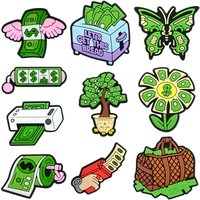1-10Pcs Dollar Flower Shoe Charms Accessories Money Bag Fashion Designer Clog Buckle DIY Adult Party Gifts