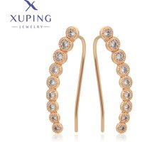 Xuping Jewelry Fashion Simple Round Stone Gold Color Huggies Earrings for Women School Party Gift X000909245