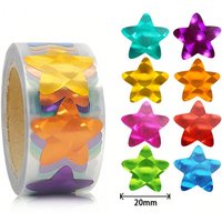 300pcs Colorful Laser Gold Foil Thank You Star Stickers Reward Chart Decorative Toy Gifts Sticker Labels 2 Cm