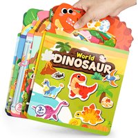 Children's Portable Jelly Sticker Book Early Education Quiet Book Reusable Animal Scene Stickers Toddler Educational Toy Gift