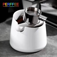 White Coffee Knock Box with Rubber Knock Bar 800ML Black Espresso Grounds Container Anti Slip Coffee Grind Waste Dump Bin