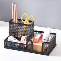 1pcs Supplies Multi Compartment Mesh Desk Organizer Office Desktop Stationery Organizer Mesh Pens Holder for Desk Organization