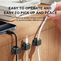 SEAMETAL 10pcs Magnetic Cable Clips Adjustable Cord Holder Self Adhesive Charging Cable Keeper Wire Clip for Car Home Office