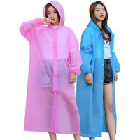1PC Women Waterproof Long Raincoat Waterproof Hooded EVA Rain Jacket Man Poncho Outside Hiking Rainwear Clothing Men Rain Coat
