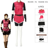 Game Claire Redfield Cosplay Costume Suits Woman Carnival Cosplay Claire Redfield Disguises Halloween Red Battle