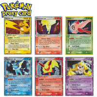 PTCG Cards Rare Holo Cards Raichu Vaporeon Celebi Jirachi EX Blastoise Game Collection Foil Single Cards Pokemon Proxy Cards
