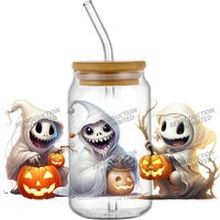 Halloween Ghost Cartoon UV DTF Transfer Sticker For Wraps Cup DIY Waterproof Custom Decals High Temperature Resistance