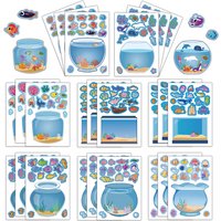 8/16PCS Creative Fish Tank Puzzle Sticker Handmade DIY Notebook Desktop Creative Decoration Waterproof Sticker