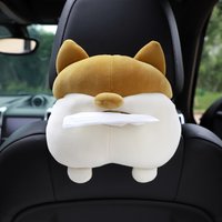 Car Cartoon Tissue Box Creative Cute Plush Multifunctional Car Seat Back Hanging Armrest Box Paper Drawer Box