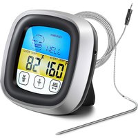 Digital Meat Thermometer, Long Probe Oven Thermometer, Large LCD Touch Screen, Kitchen Timer, Instant Read BBQ Thermometer