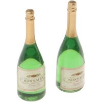 2PCS Dollhouse 1:12 Miniature Wine Champagne Doll House Furnitures Miniature Dollhouse Toy Kitchen Wine Decoration Accessories 2