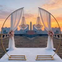 4pcsLuxury Wedding Decoration prop Metal Arch Acrylic Pendant Lights birthday Stage Party Corridor center piece Background Decor