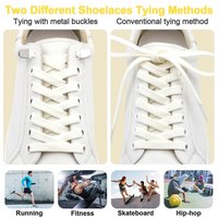 8MM Wide Flat Shoelaces 1 Pair Elastic Solid Color Fashion Shoe Laces Kids Adults Sneakers Sports Running Casual Shoes Strings