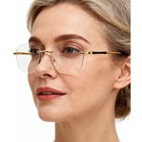 The New Frameless Photochromic Blue Light Blocking Reading Glasses Are Simple Stylish And Feature A Round Design Reading Glasses