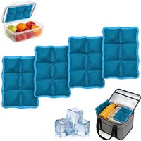 4pcs Reusable Ice Packs for Lunch Boxe & Coolers Freezer Pack for Lunch Bag Small Cooler for Picnic & Camping Outdoor Activities