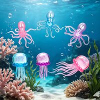 Trending Jellyfish & Cube Squish Toy, Soft Jelly Squeeze Stress Relief Fidget Toy, Sensory for Kids & Adults
