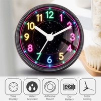Ergonomic Fitness Pull Rope Wall Clock Suction Cup Waterproof Bathroom Clock Neon Color Cyberpunk Quartz Clock Kids Room