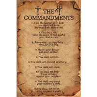 Cusde Christian Signs 10 Commandments Wall Art Decor Religious Bible Verse Metal Tin Sign Motivational Positive Quotes Gifts