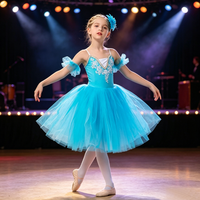 Girls Professional Ballet Tutu Dress Long Swan Lake Performance Skirt with Sling Bodice Modern Dance Costume for Ballerina