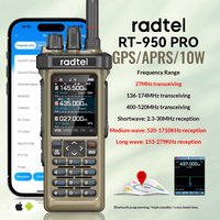 Radtel RT-950 Pro Sand Color Two Way Radio AM/FM/CW Aviation Band Receiver Handheld Ham Radio Walkie Talkie