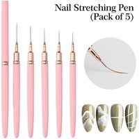 5PCS Nail Art Liner Brush Set For UV Gel French Stripe Line Painting Drawing Flower Pen Professional Manicure Brushes Tool