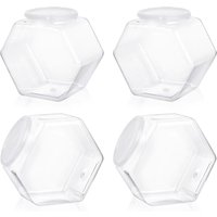 Portable Hexagonal Candy Cookie Jar Plastic with Lid Packaging Jars Sealed High-capacity Food Storage Container Kitchen Supplies