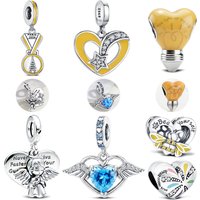 925 Sterling Silver Inspirational Message Beads Heart Wing Bee Charms Jewelry Making For Classic Bracelet DIY Gifts For Women
