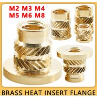M2 M3 M4 M5 M6 M8 Brass Heat Insert Hot Melt Knurled Flange Copper Nut Thread Injection Embedment T-type Nut for 3d Printer
