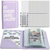 A6 100 Envelope Savings Challenge Binder Macaron Color Loose Leaf Budget Planner Cash Envelope System Financial Organizer Notebo