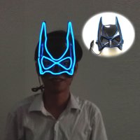 Halloween Glowing Supplies Cosplay Bat Half Face Headgear Mask Super Hero Decorative Party Mask