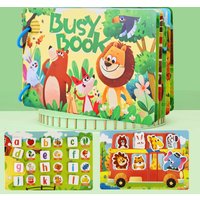 Children's Early Education Interactive Busy Book, Reusable Traffic-Themed Quiet Book, Montessori Educational Cognitive Shape and Color Matching Puzzle Game, DIY Interactive Toy to Develop Hands-On