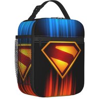 Supermans Movie Thermal Insulated Lunch Bag for School Reusable Bento Box Cooler Thermal Lunch Box